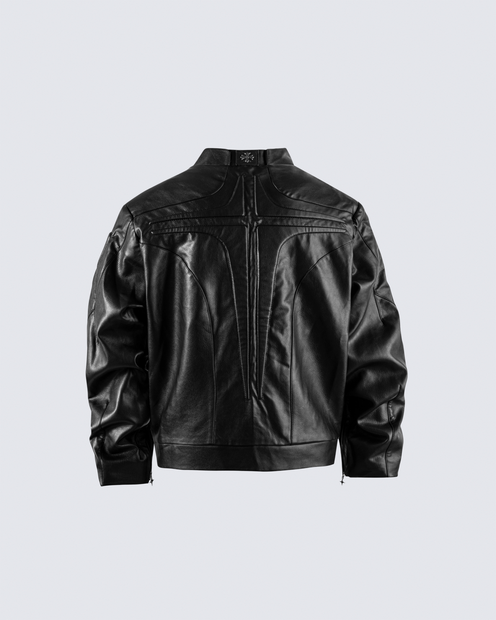 Structured Panel Faux Leather Jacket