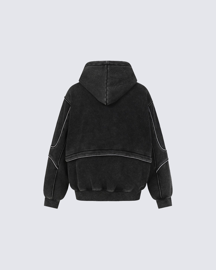 American Vintage Distressed Hooded Sweatshirt