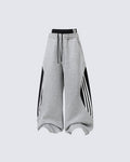 Striped Panel Wide Leg Sweatpants