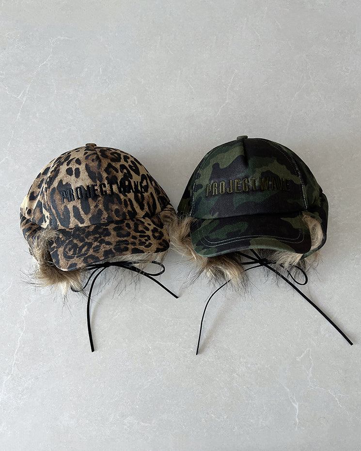 Leopard Camouflage Ear-Flap Baseball Cap