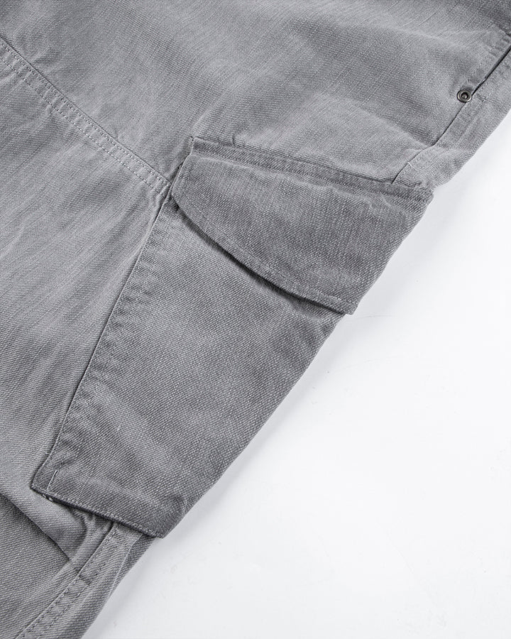 Washed Grey Multi-Pocket Cargo Pants