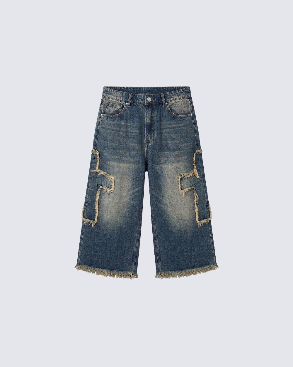 New Vintage Washed Distressed Cross Jeans