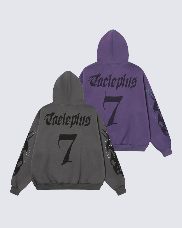 Rhinestone Flame Graphic Hoodie