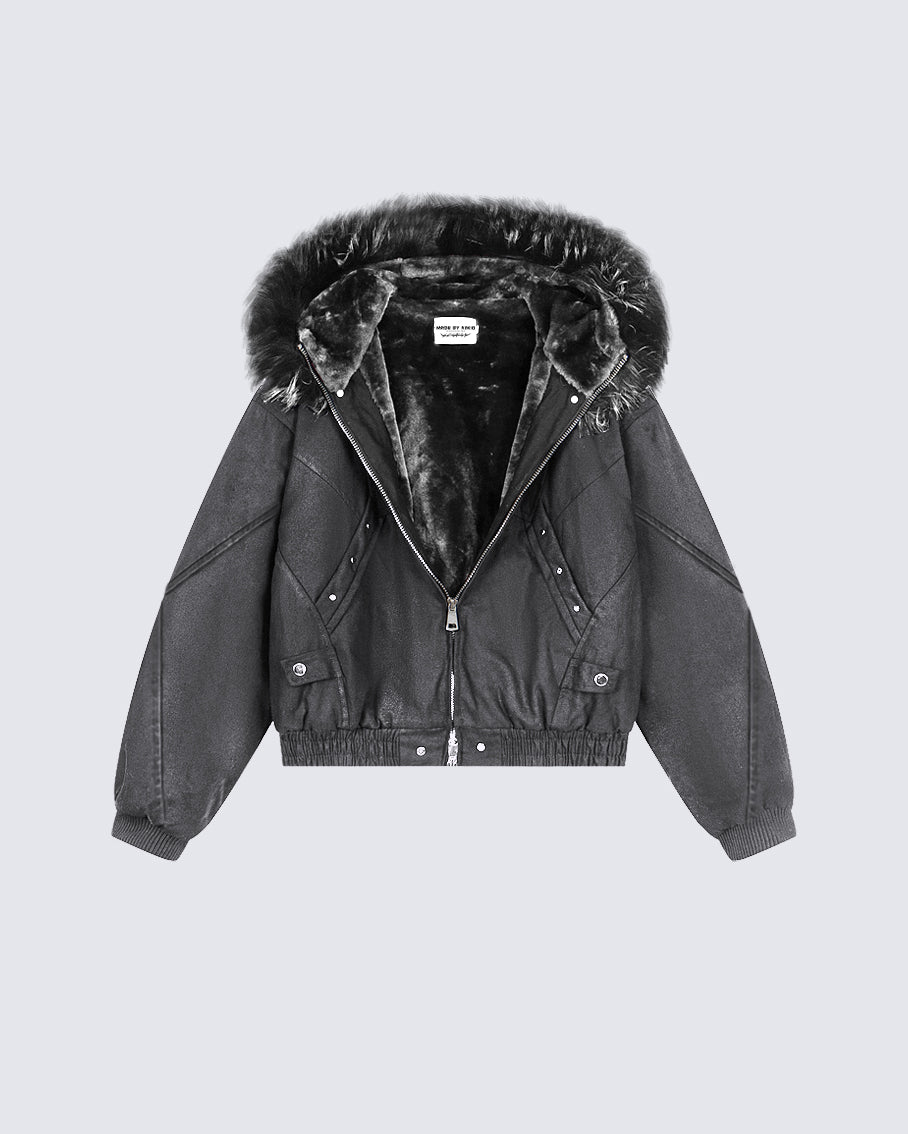 Faux Fur-Lined Hooded Coats