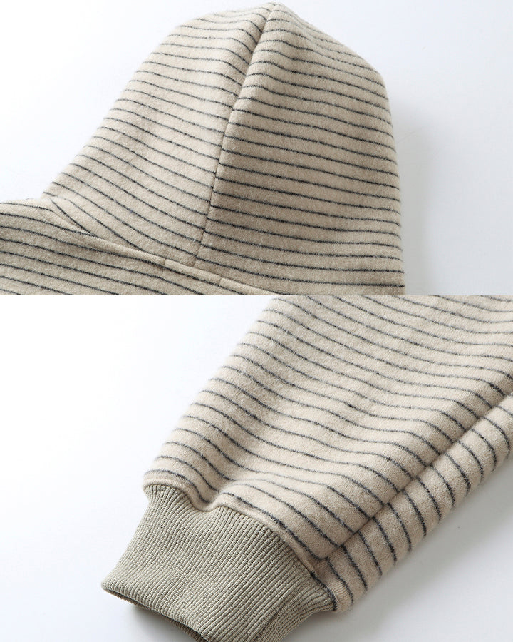 American High-Street Striped Hooded Sweatshirt