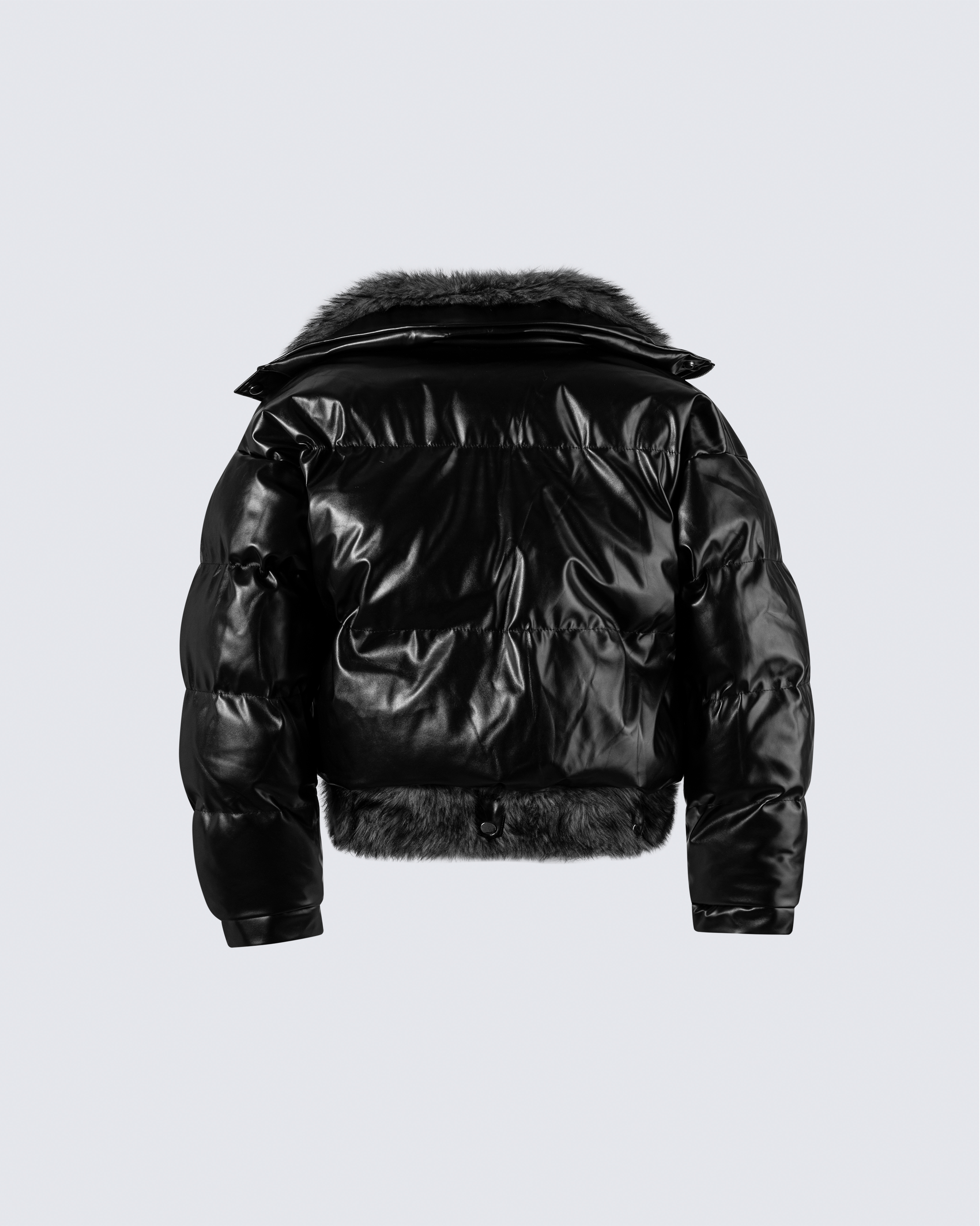 Puffer Jacket with Fur Trim