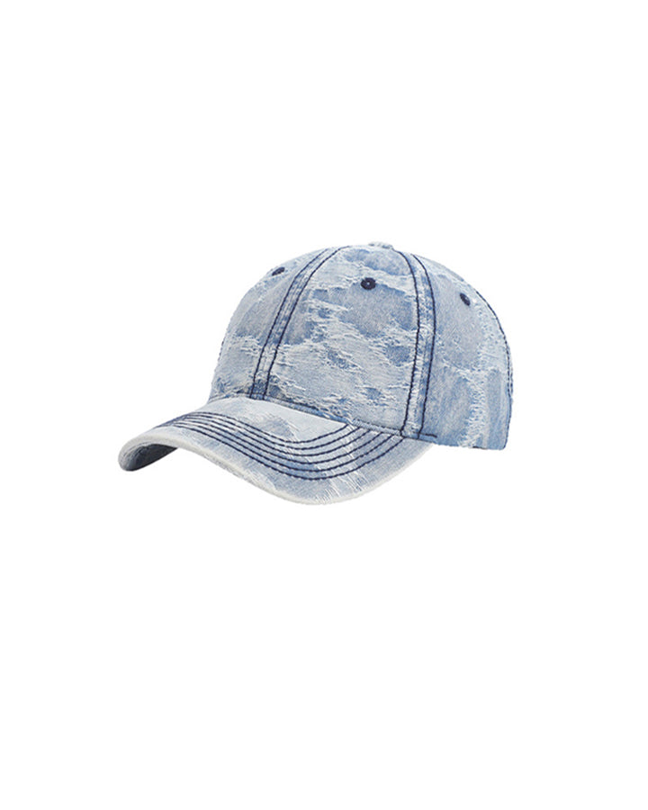 Distressed Denim Baseball Cap