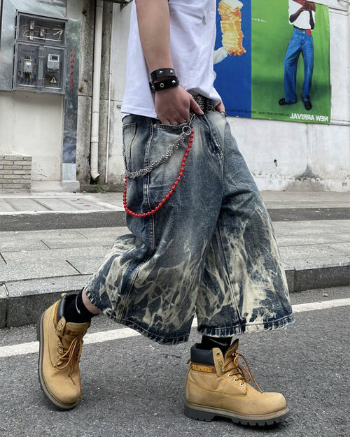 American New Flame Wash Seven-Length Shorts