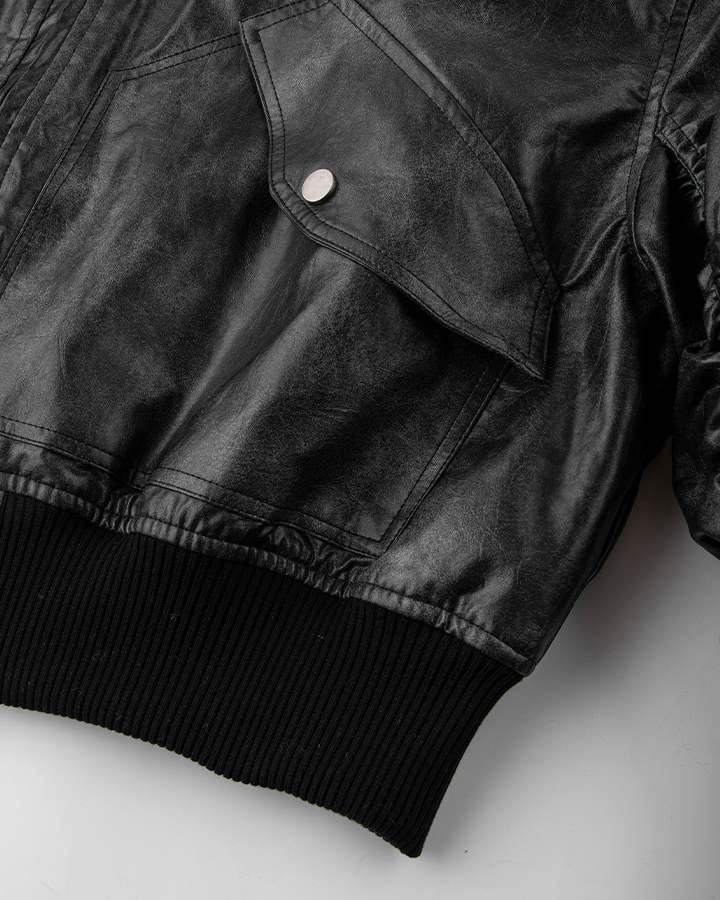 Padded Faux Leather  Jacket