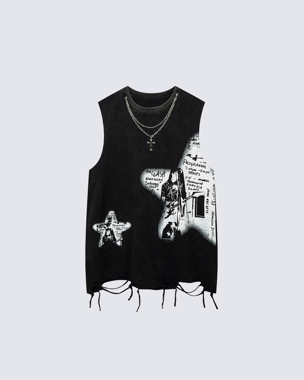 Distressed Graphic Street Sleeveless Tank