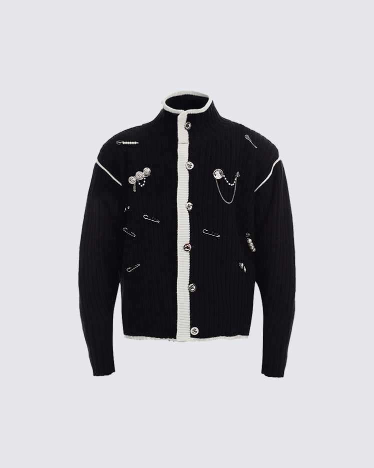 2026 Spring Metal-Embellished Knit Sweater