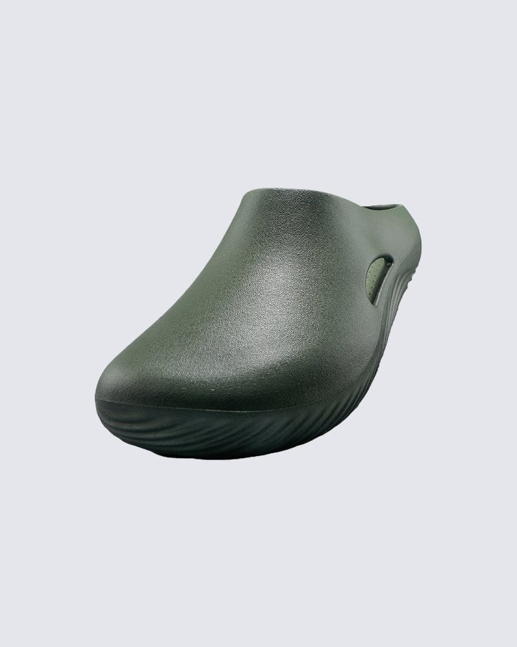 Minimalist Wave Sole Slip-On Sandals - Army Green