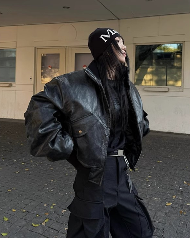 Padded Faux Leather  Jacket