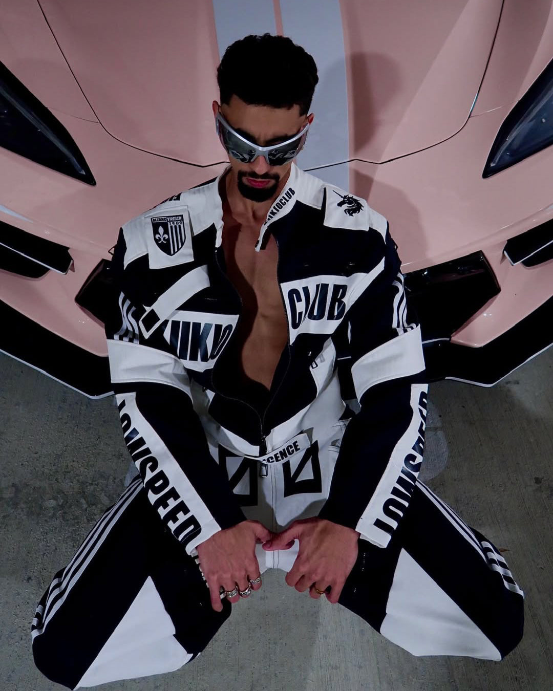 KIIKIO Racing Style Graphic Oversized Pants