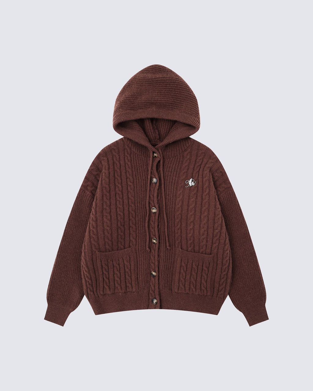 Unisex Drawstring Hooded Casual Knit Sweater