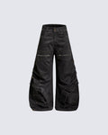 Spliced Metal-Detail Scimitar Denim Pants