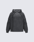 Washed Stitch Detail Oversized Hoodie