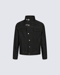 Stand Collar Buckle Denim Jacket
