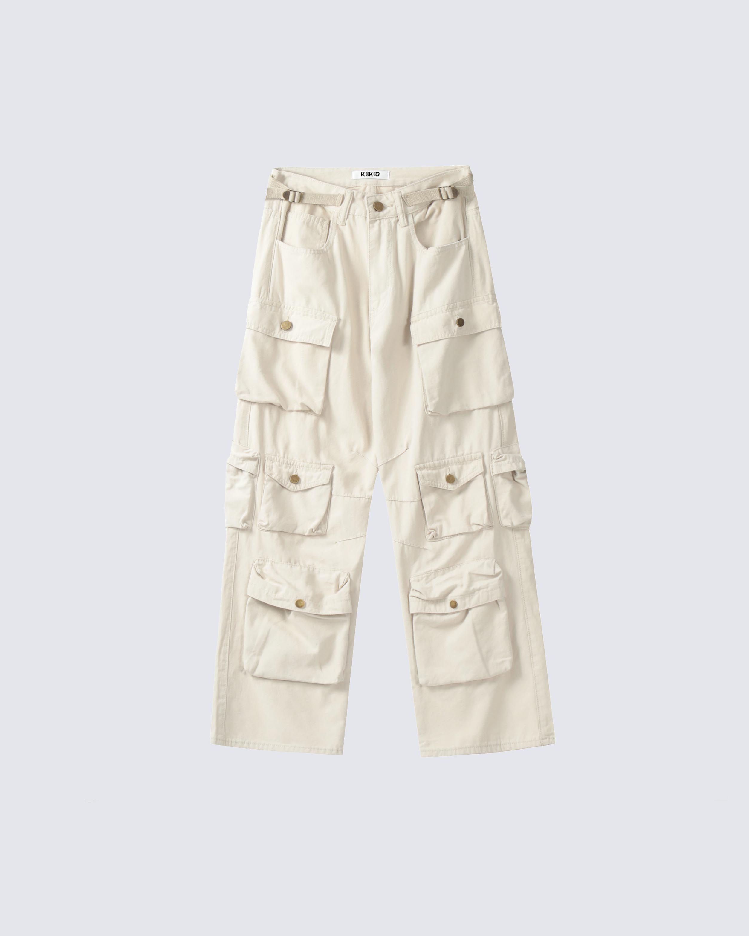 Multi-Pocket Straight-Leg Workwear Jeans