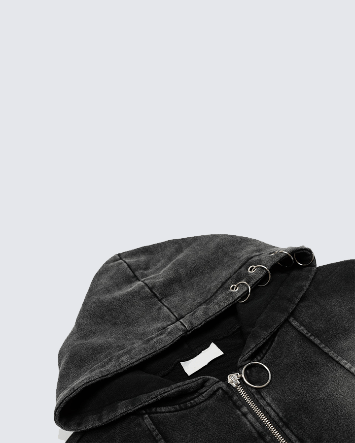 Vintage Washed Zip-Up Hoodie