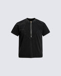 Vintage Washed Zip Panel T-Shirt
