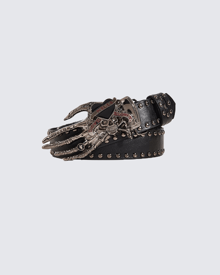 Skull Hand Studded Belt