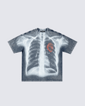 X-Ray Print Graphic T-Shirt with Red Heart Detail