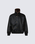 Vintage Mountain Eagle Detachable Leather Jacket