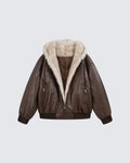 New American-Style Cool Faux Leather Jacket Coat