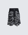 Extreme Distressed Denim Shorts