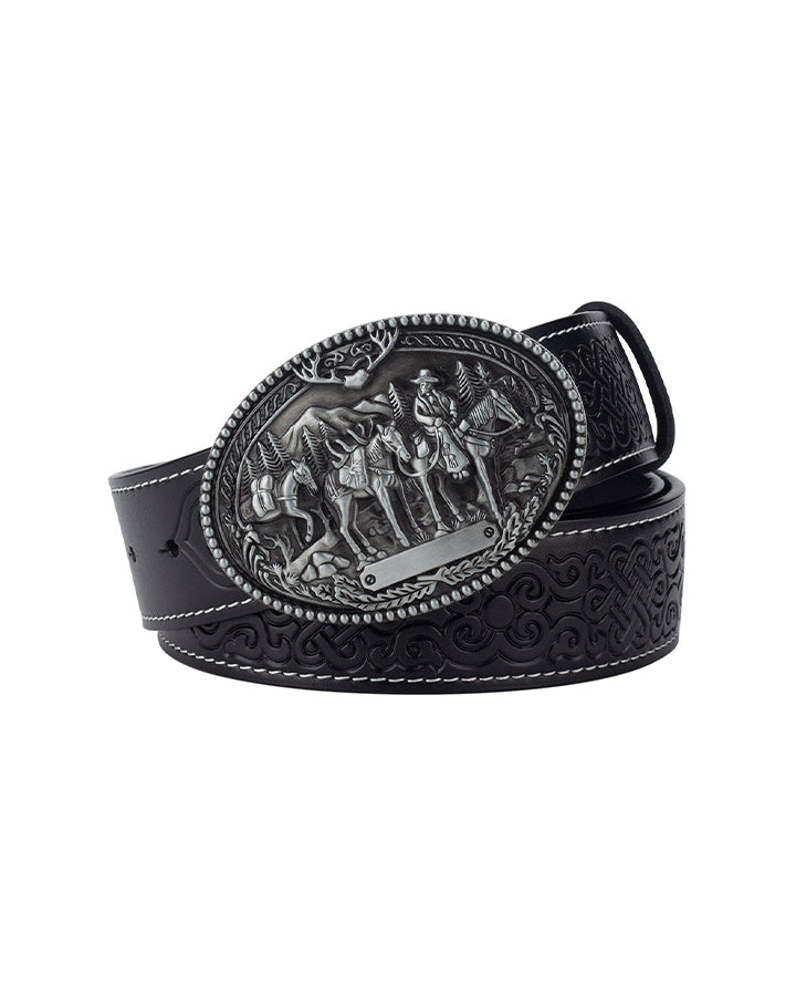 Embossed Western Leather Belt