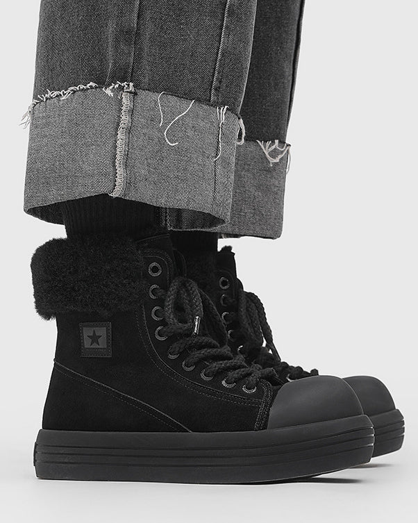 Thick-Soled Plush-Lined Couple Short Boots