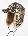 American Leopard Print Plush Trapper Cap
