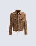 Retro Distressed Short Cotton Jacket