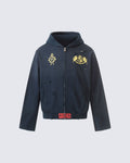 New Vintage Distressed Zipper Hoodie